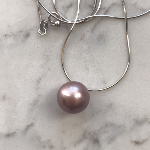 Custom Made 13.5mm Genuine Pearl Snake Chain Necklace - Picture 9 of 13